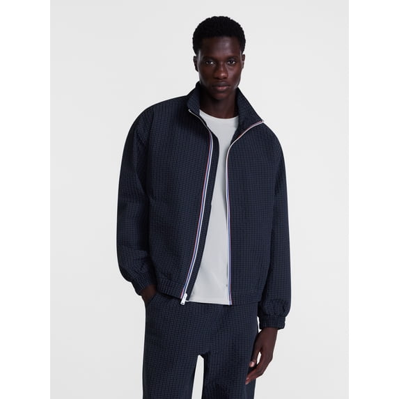 Avia Men's Relaxed Fit Tech Seersucker Track Jacket, Sizes XS-3XL