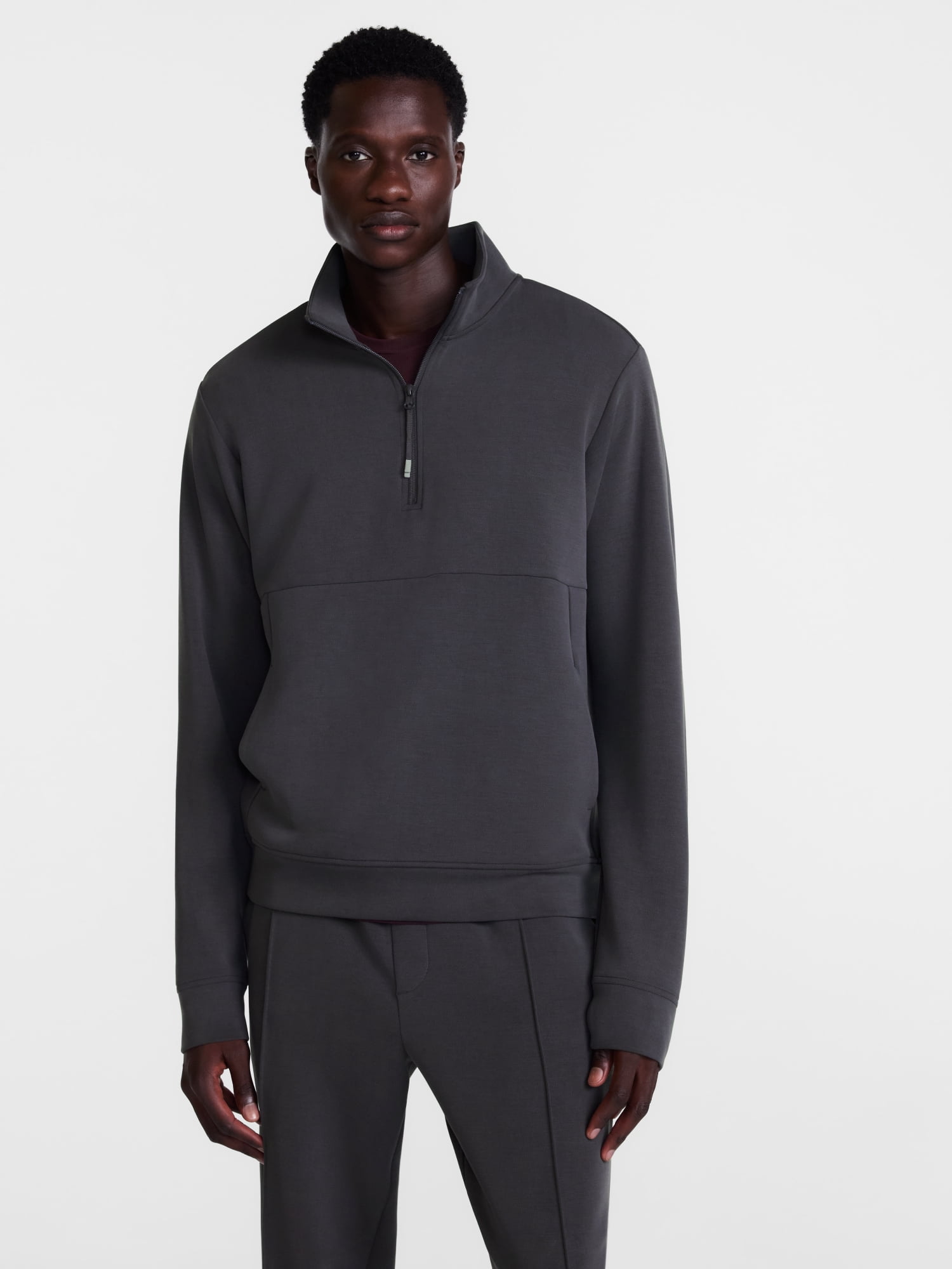 Men's Twill ScubaKnit Quarter Zip Pullover Sweatshirt, Sizes XS-4XLT