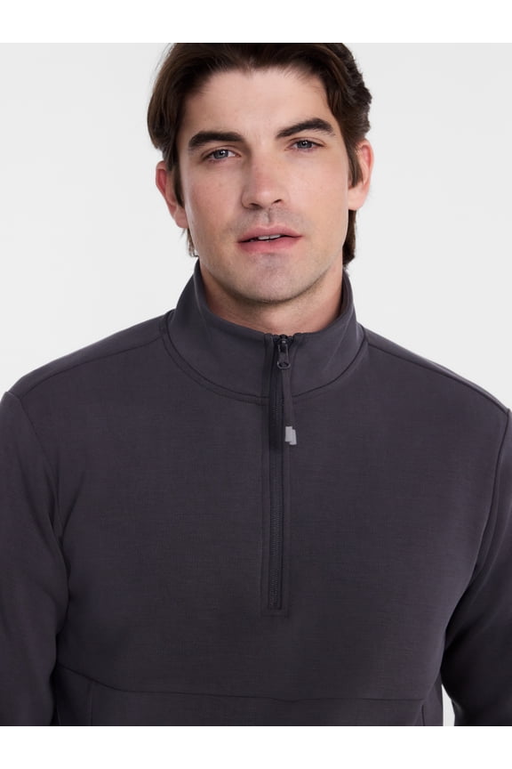 Men's Twill ScubaKnit Quarter Zip Pullover Sweatshirt, Sizes XS-4XLT