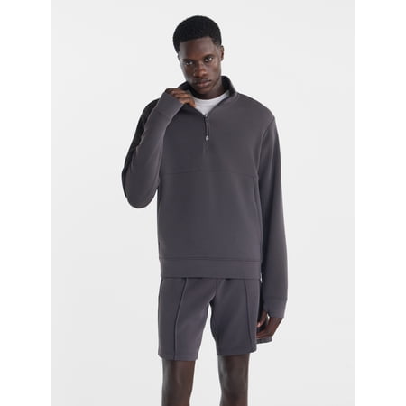 Avia Men's Twill Scubaknit Quarter Zip Pullover Sweatshirt, Sizes XS-4XLT