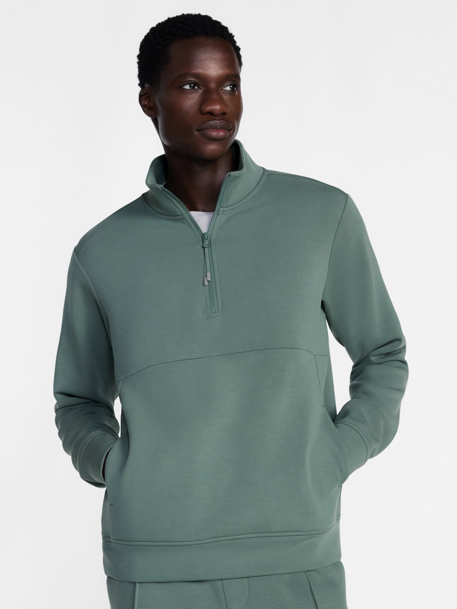 Avia Men's Twill ScubaKnit Quarter Zip Pullover Sweatshirt, Sizes XS-4XLT