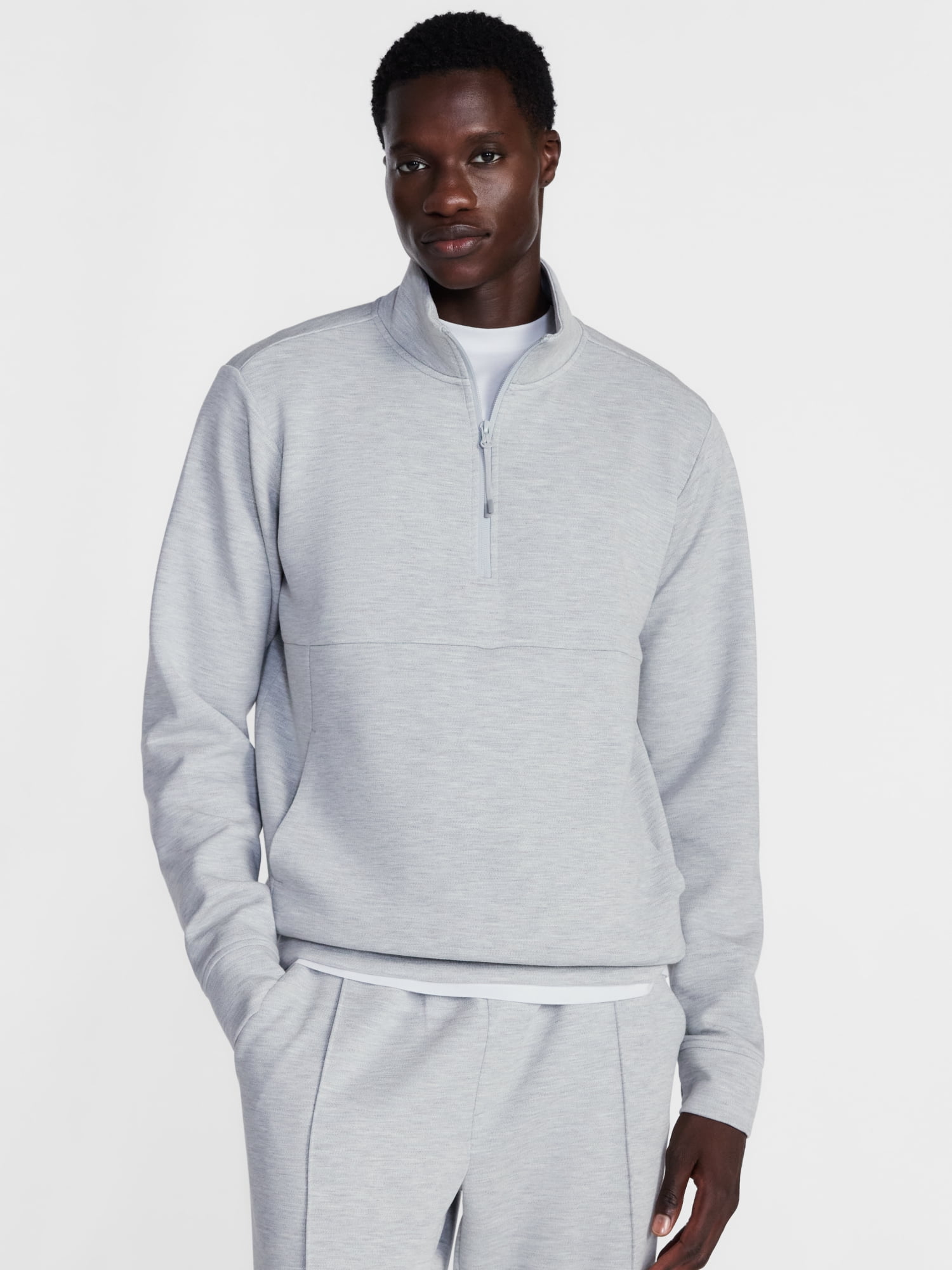 Avia Men's Twill ScubaKnit Quarter Zip Pullover Sweatshirt, Sizes XS-4XLT