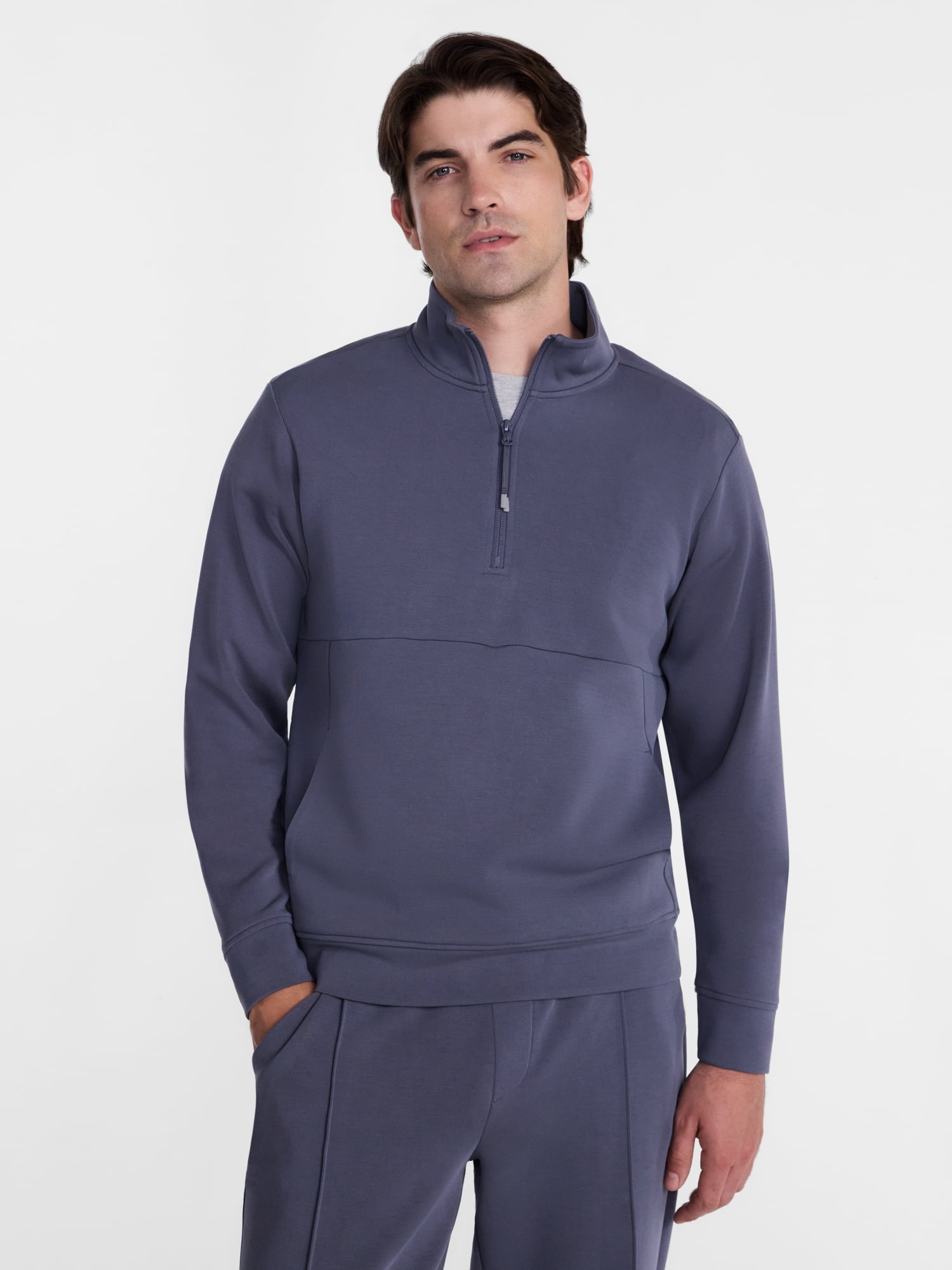 Avia Men's Twill ScubaKnit Quarter Zip Pullover Sweatshirt, Sizes XS-4XLT