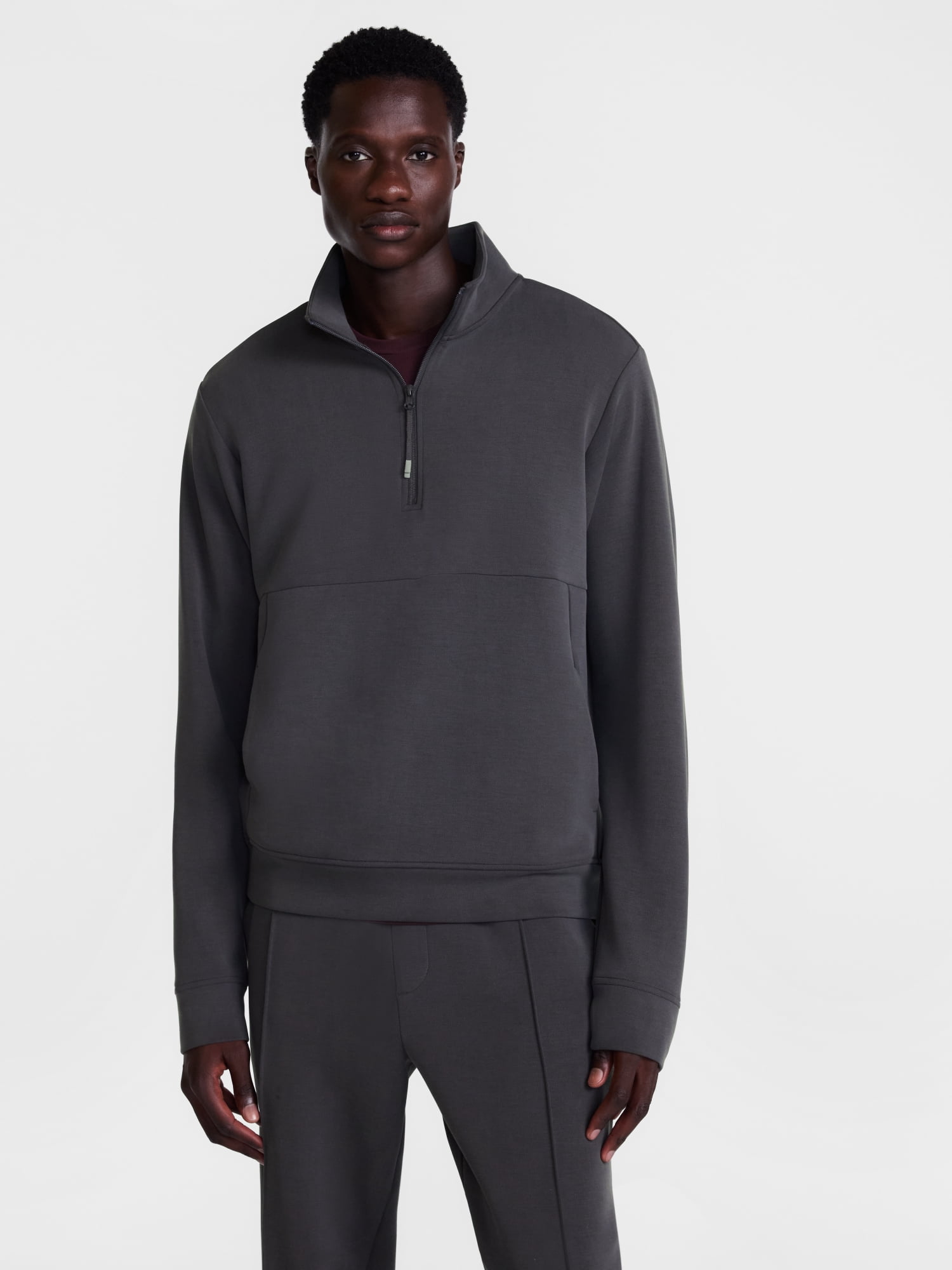 Avia Men's Twill ScubaKnit Quarter Zip Pullover Sweatshirt, Sizes XS-4XLT
