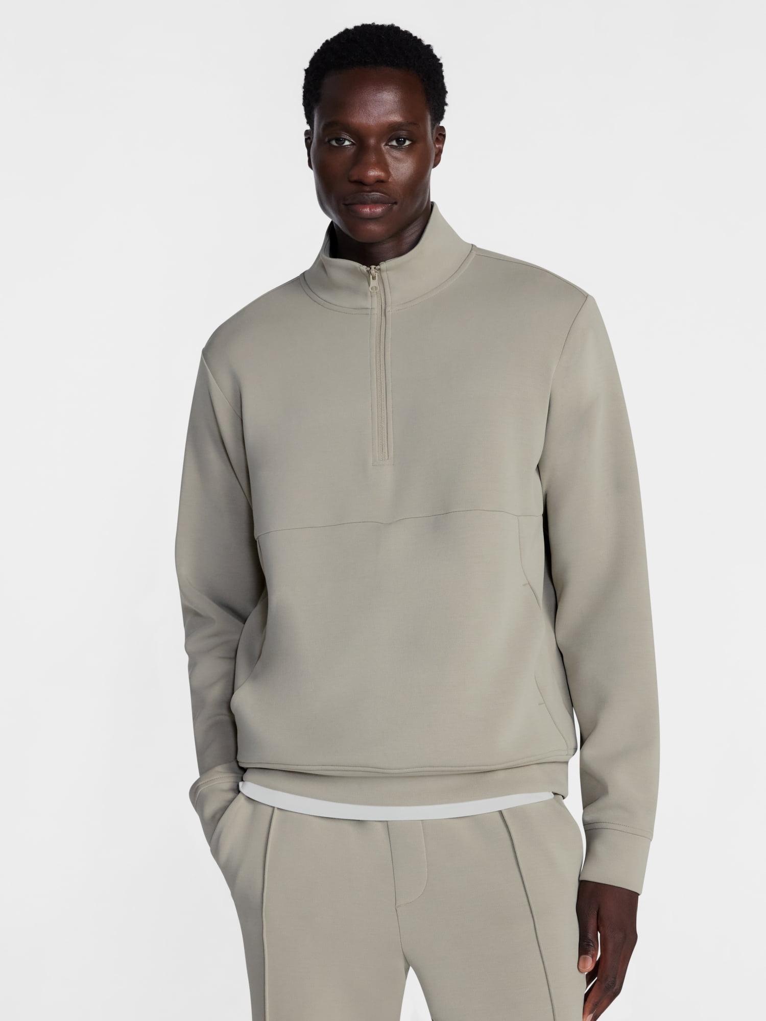 Avia Men's Twill ScubaKnit Quarter Zip Pullover Sweatshirt, Sizes XS-4XLT