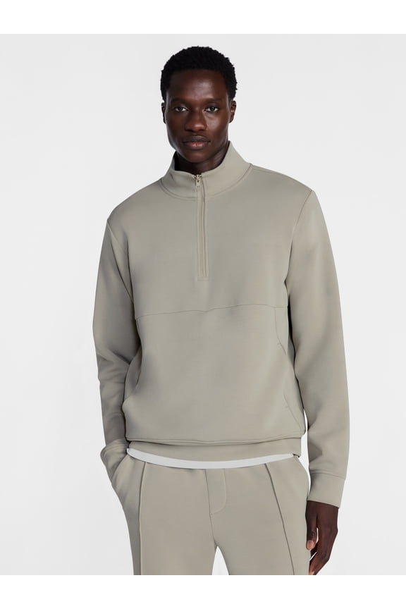 Men's Twill ScubaKnit Quarter Zip Pullover Sweatshirt, Sizes XS-4XLT