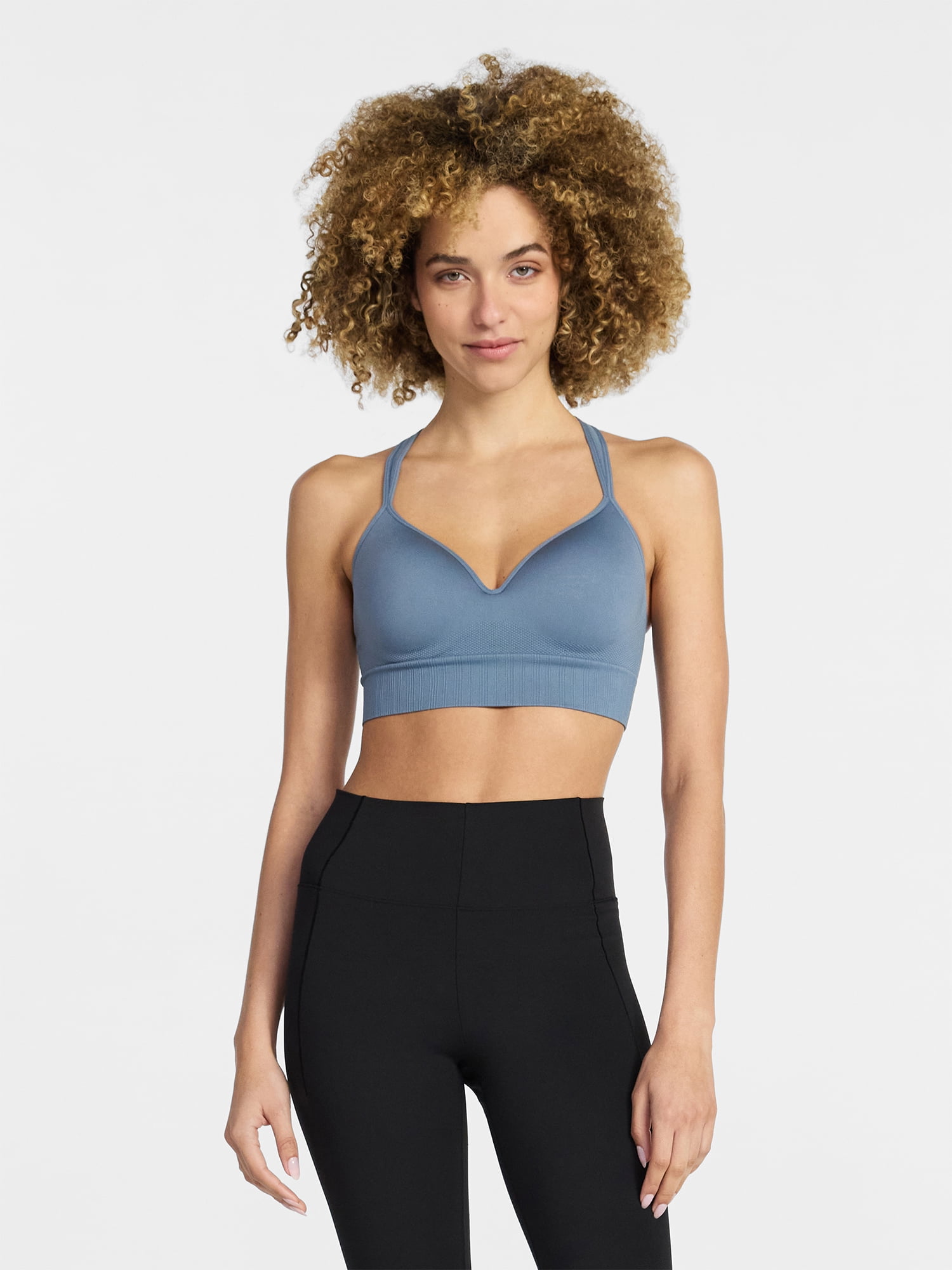Avia Women's Medium Support Molded Plunge Sports Bra, Sizes S-XXXL
