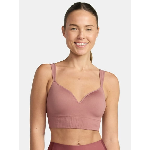 Avia Women's Medium Support Molded Plunge Sports Bra, Sizes S-XXXL