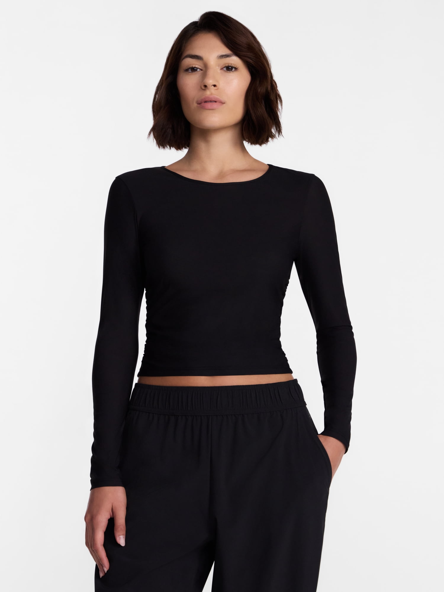 Avia Women’s Side Cinch Ruched Top, Sizes XS-XXXL