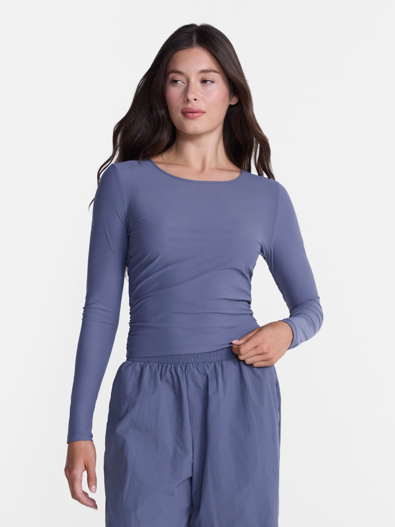 Avia Women’s Side Cinch Ruched Top, Sizes XS-XXXL