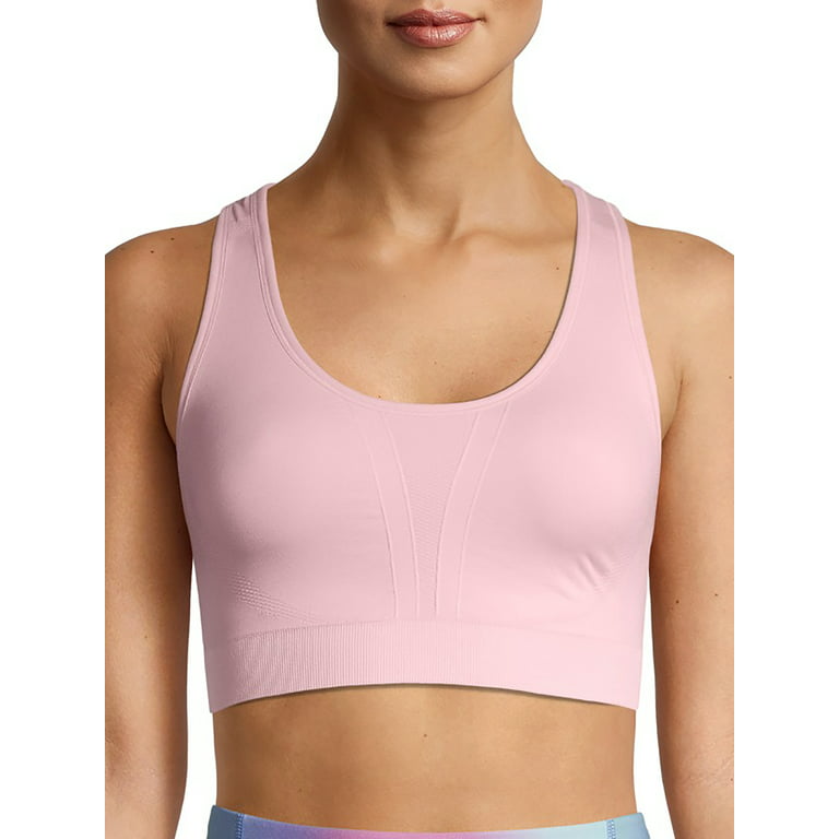 Avia Seamless Zip Front Medium Support Sports Bra Size Small Pink Color