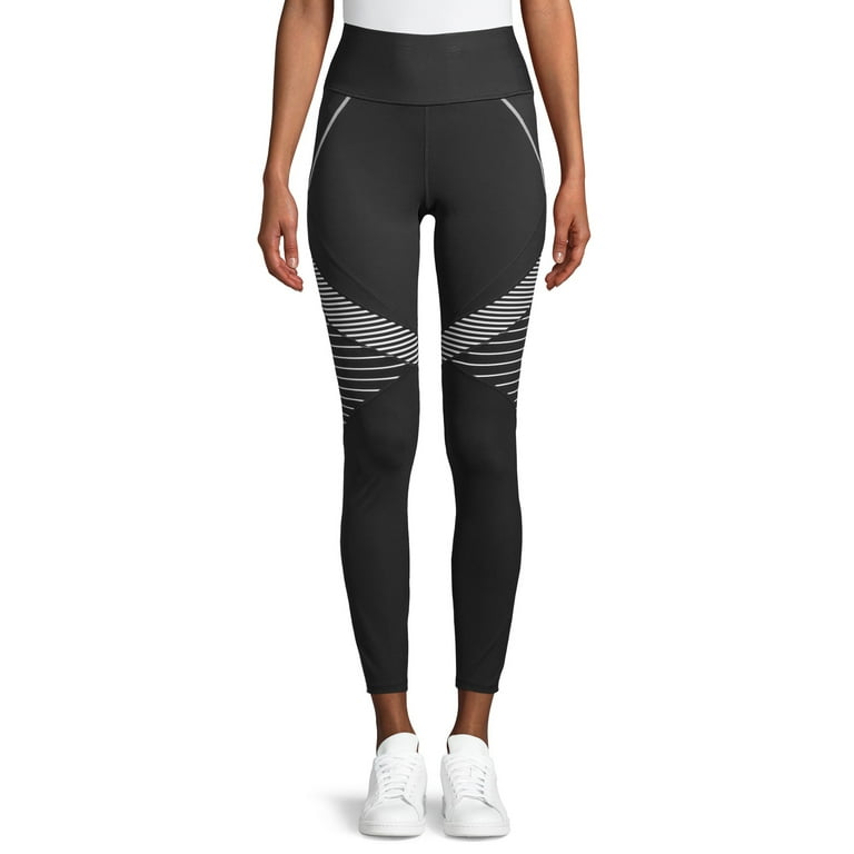 Avia Women's Active Performance Flex Tech Bold Stripe Leggings 