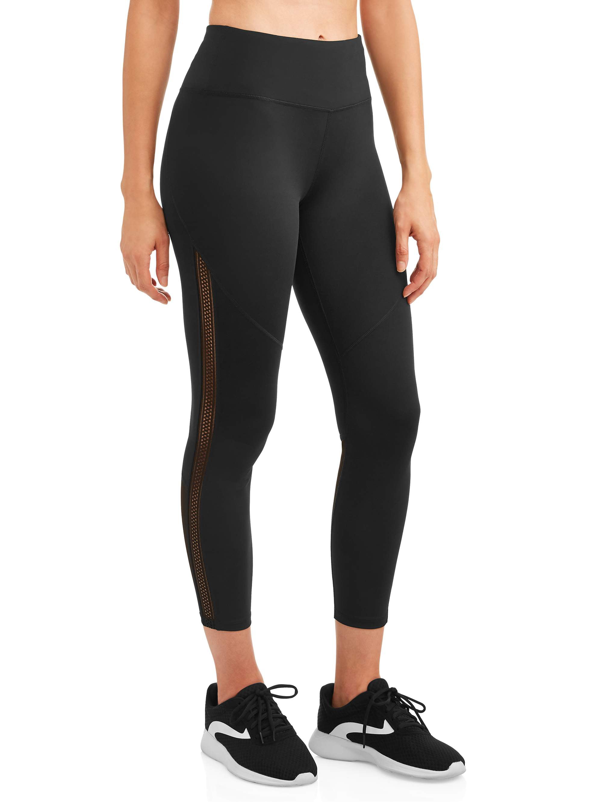 Women's Activewear Mesh Leopard Print Side Stripe Legging - Walmart.com