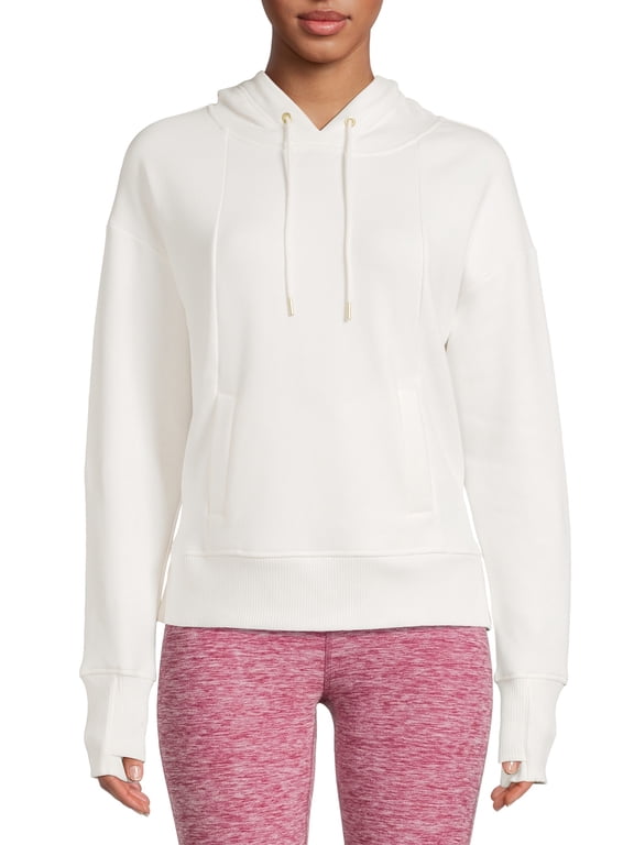 Women's Active Plush Hooded Sweatshirt with Long Sleeves