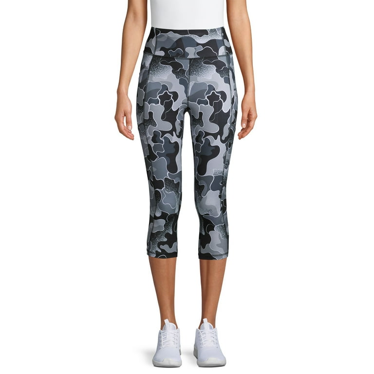 NEW Avia Silver Floral Basic Capri High Rise Workout Active