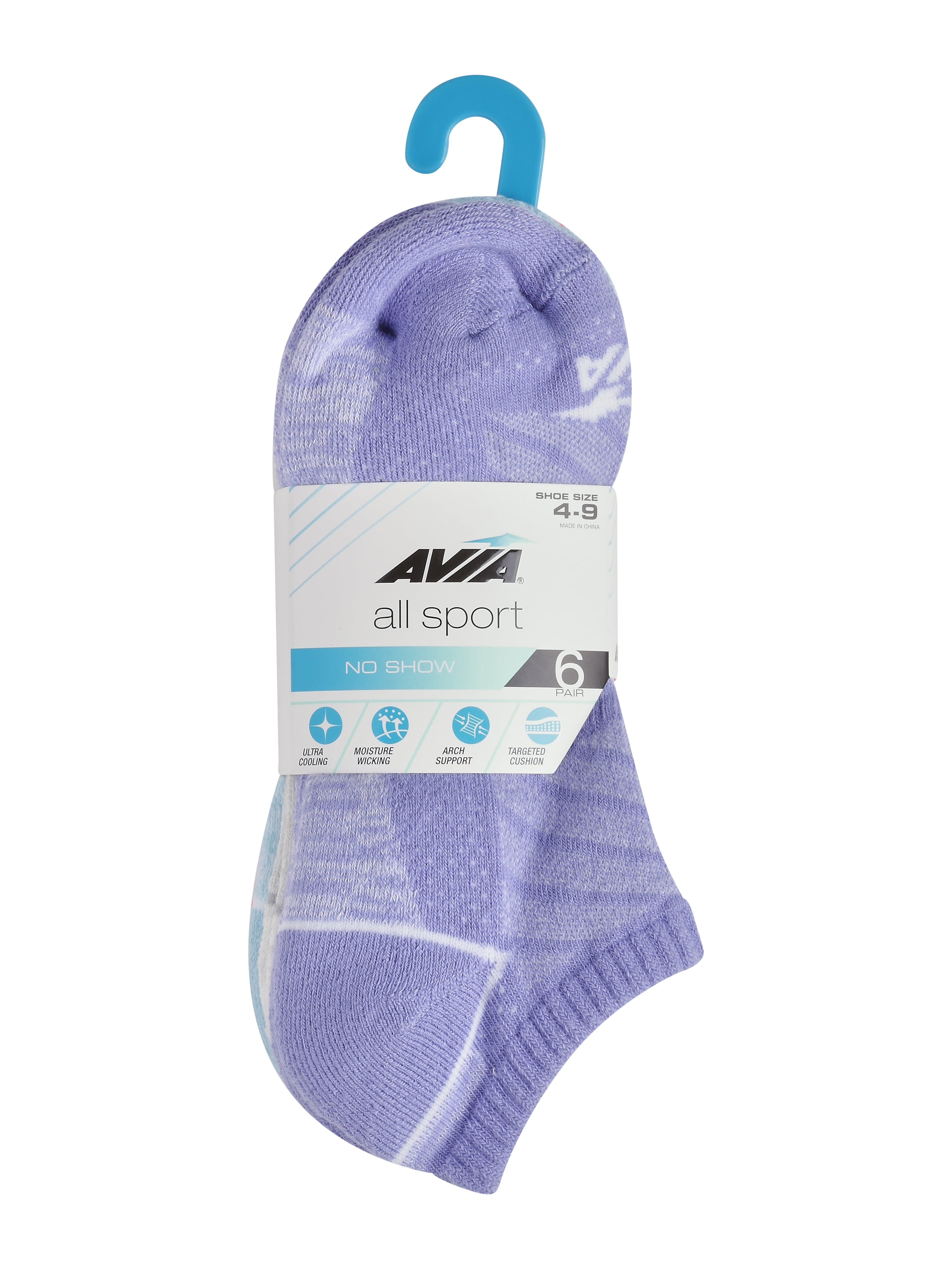 Avia Women's All Sport Cushion No Show Socks, 6-Pack