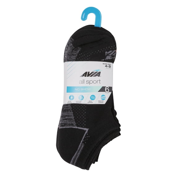 Avia Women's All Sport Cushion No Show Socks, 6-Pack