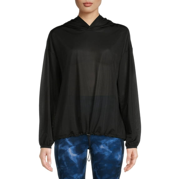 Avia Women's Athleisure Long Sleeves Mesh Hooded Pullover