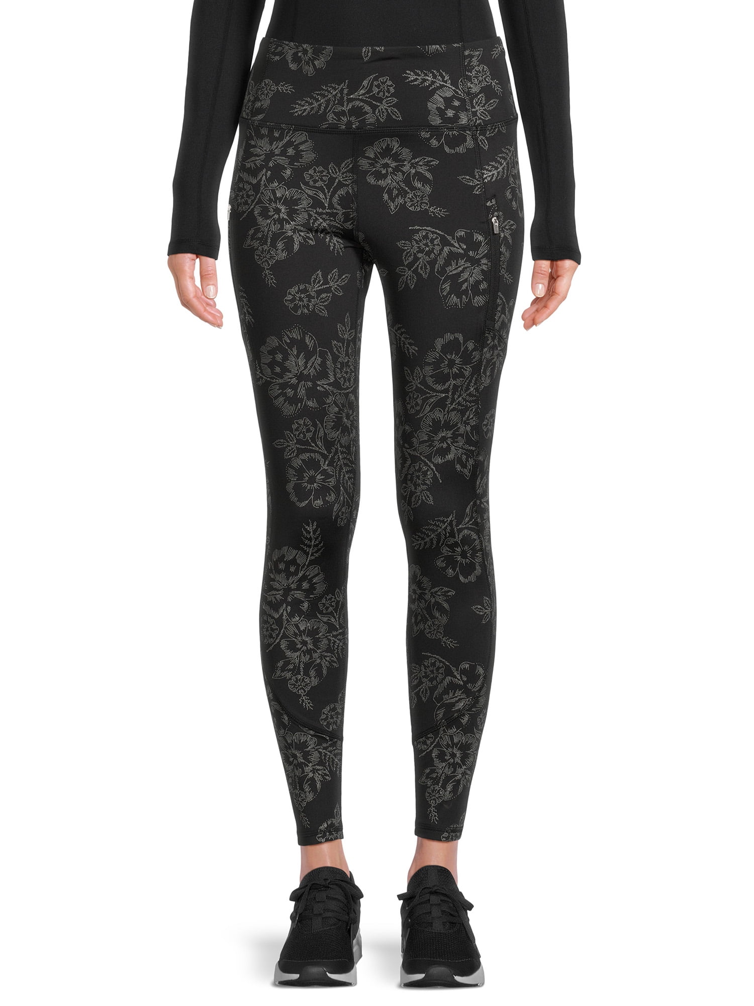 Avia Women's Print Active Leggings with Pockets. Floral Cut Print.Size XL(16-18)