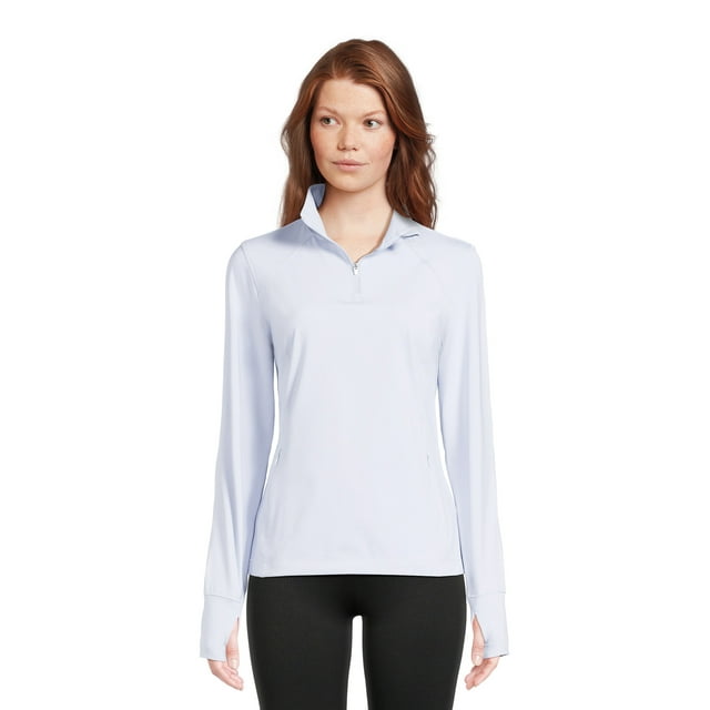 Avia Women’s Brushed QuarterZip Pullover with Pockets, Sizes XS3X