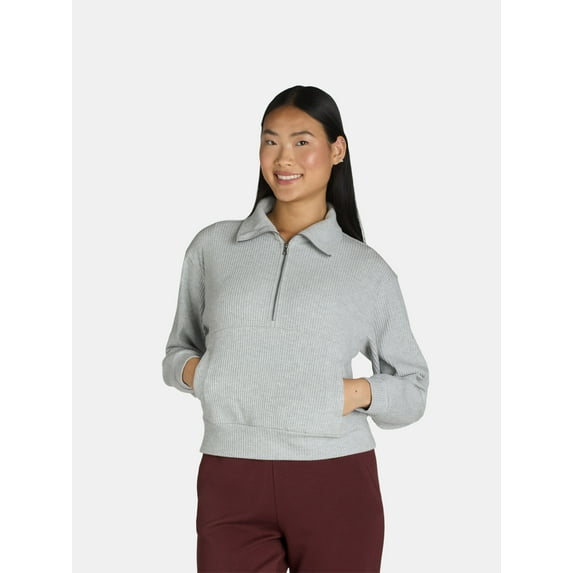 Avia Women's Brushed Rib Pullover, Sizes XS-XXXL