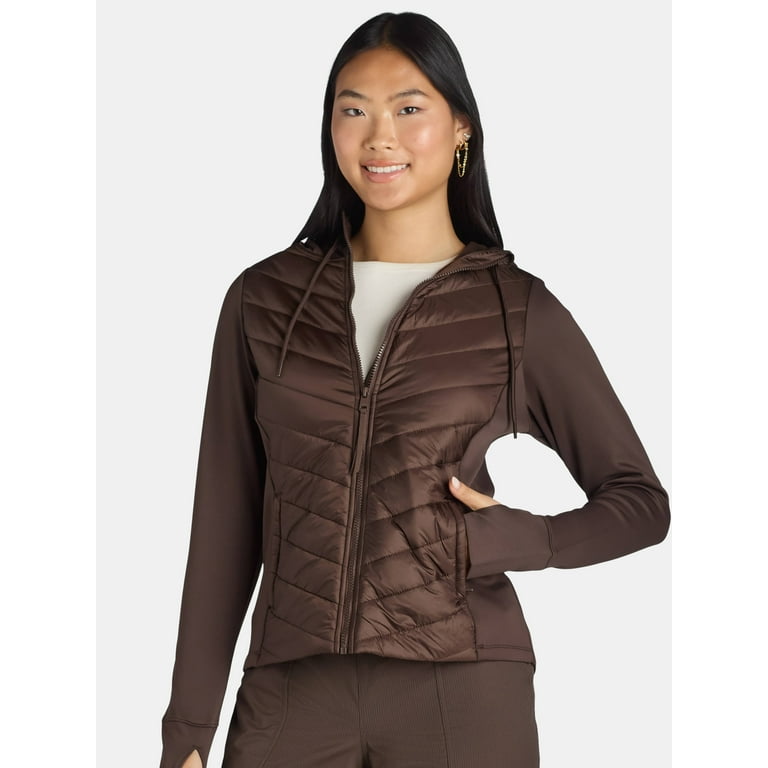 Avia Women's Chevron Quilt Hybrid Jacket with Zip Pockets Avia Women's Chevron Quilt Hybrid Jacket with Zip Pockets