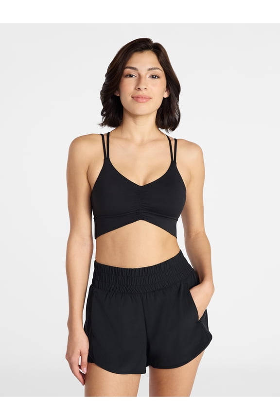 Women's Cinched Front Sports Bra, Sizes XS - XXXL