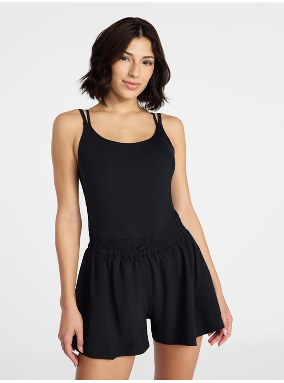 Women's Clinched Waist Romper, Sizes XS-4X