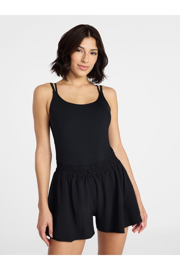 Women's Clinched Waist Romper, Sizes XS-4X