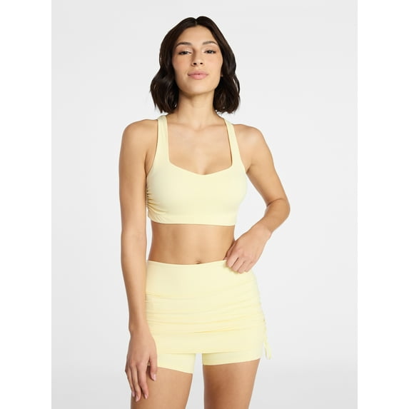 Avia Women's Color Side Ruched Sports Bra, Sizes XS-XXXL