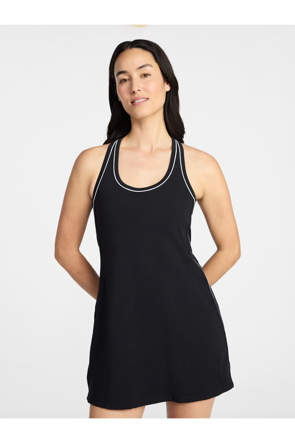 Women's Contrast Binding Dress, Sizes 1X-4X