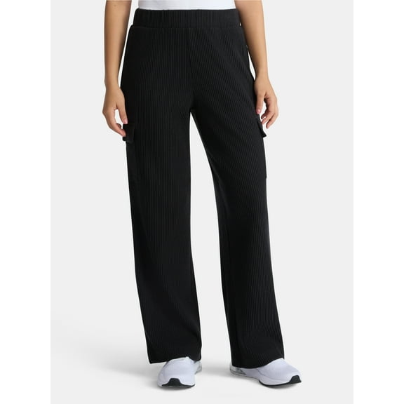 Avia Women's Corded Wide-Leg Cargo Pants, 30'' Inseam, Sizes XS-3XL