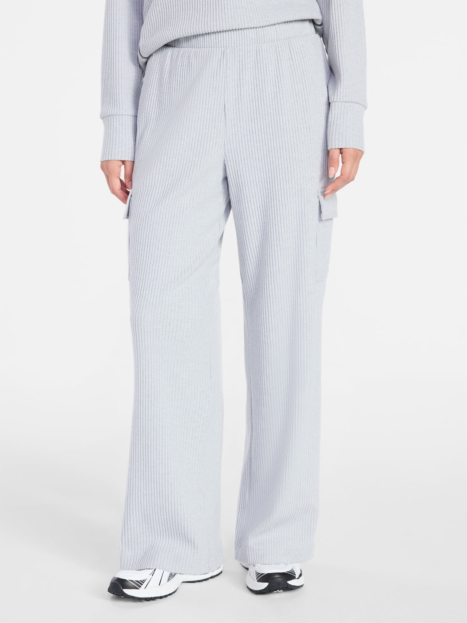 Avia Women's Corded Wide-Leg Cargo Pants, 30'' Inseam, Sizes XS-3XL