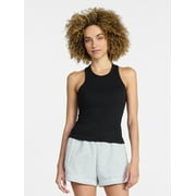 Women's and Women's Plus Cotton Ruched Rib Tank Top, Sizes XS-4X