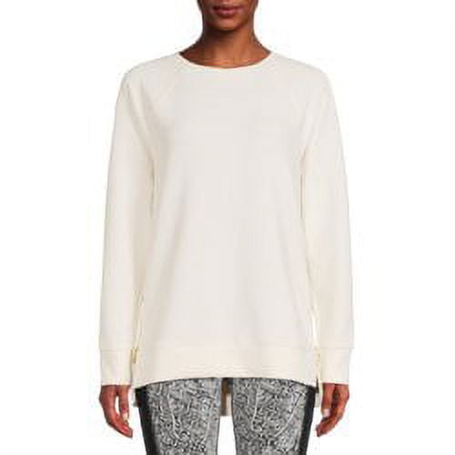 Avia Women's Crewneck Long Sleeve Ottoman Tunic with Side Zippers