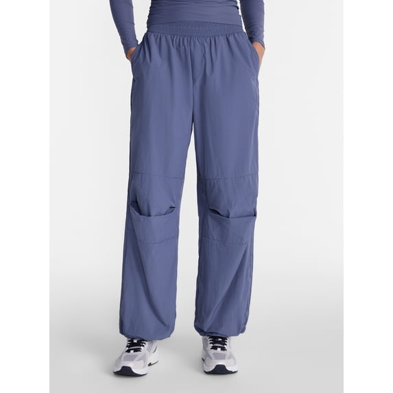 Avia Women's and Women's Plus Crinkle Pants with Pleated Knees, 32" Inseam, Sizes XS-4X