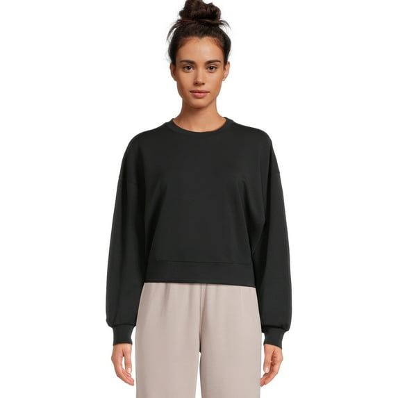 Avia Women’s Cropped Sweatshirt with Long Sleeves, Sizes XS-XXXL