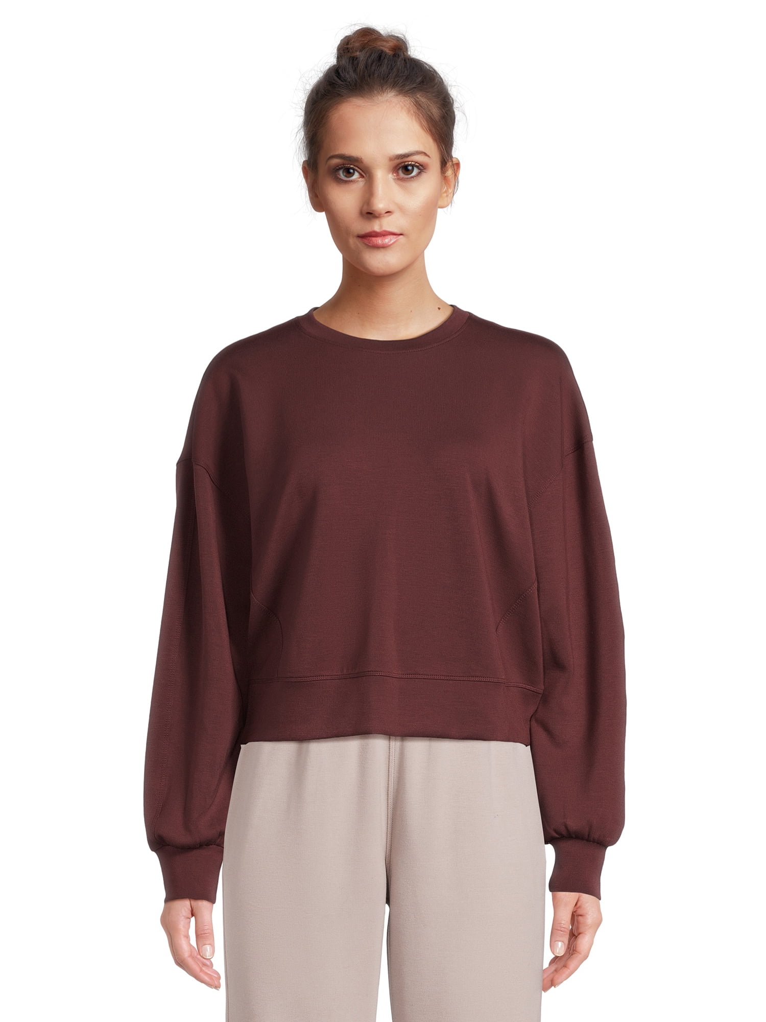 Avia Women s Cropped Sweatshirt with Long Sleeves Sizes XS XXXL Walmart