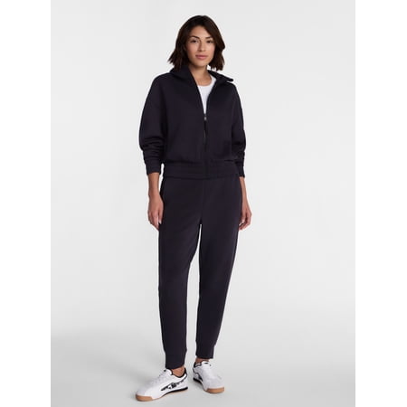 Avia Women's ScubaKnit Cropped Zip Hoodie, Sizes XS-XXXL