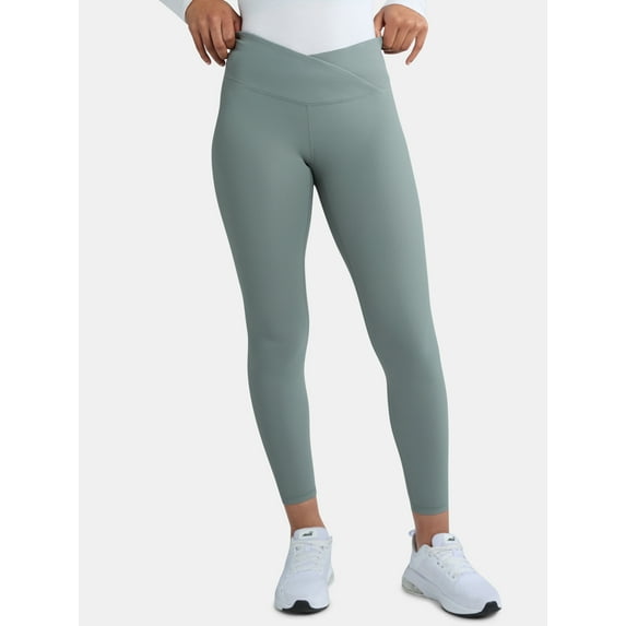 Avia Women’s Crossover Waist Ribbed Leggings, Sizes XS-XXXL