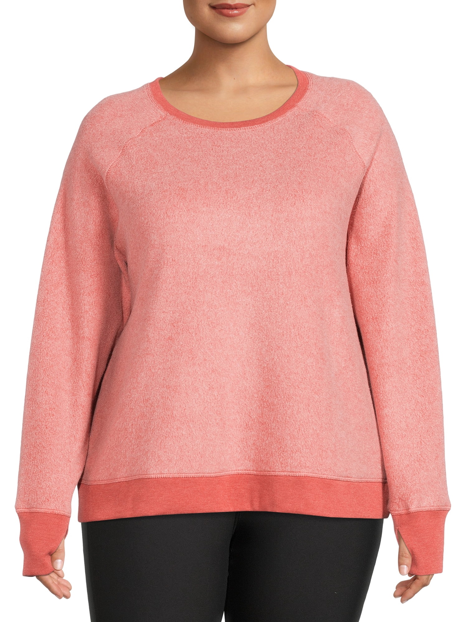 Avia Women's Fleece Pullover Top with Long Sleeves