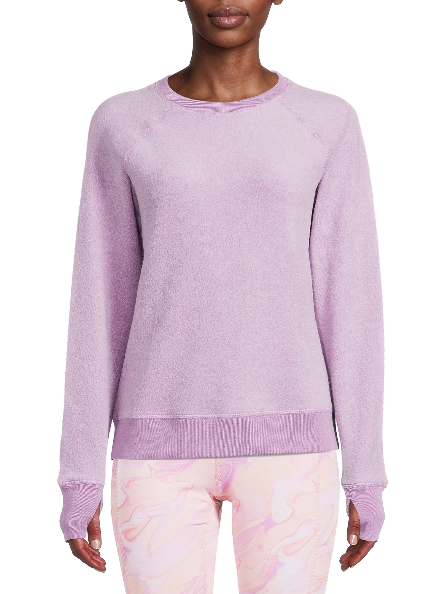 Avia Women's Fleece Pullover Top with Long Sleeves