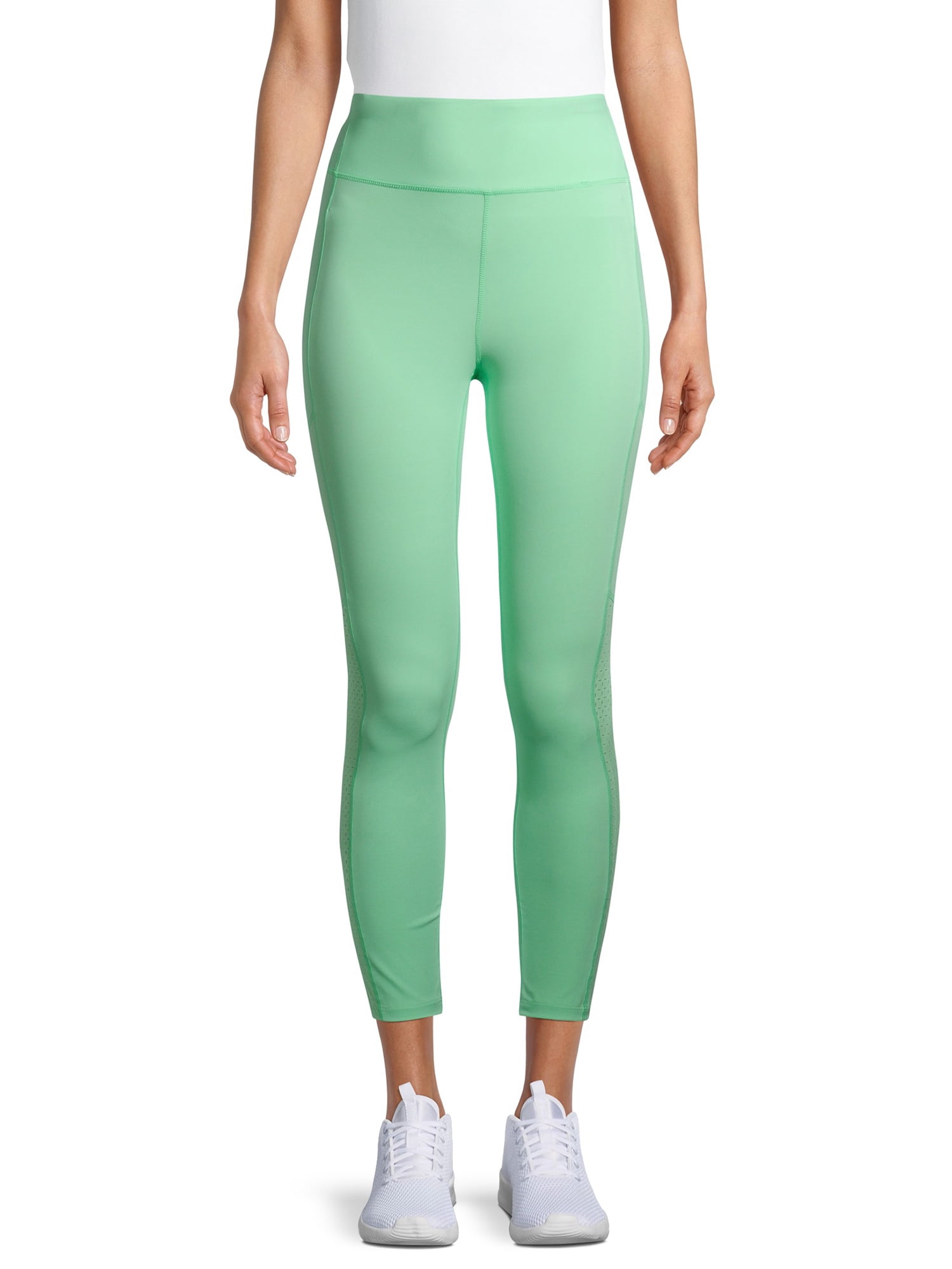 Avia, Pants & Jumpsuits, Avia Capri Leggings Womens Medium Green All Over  Print Mesh Panel Activewear