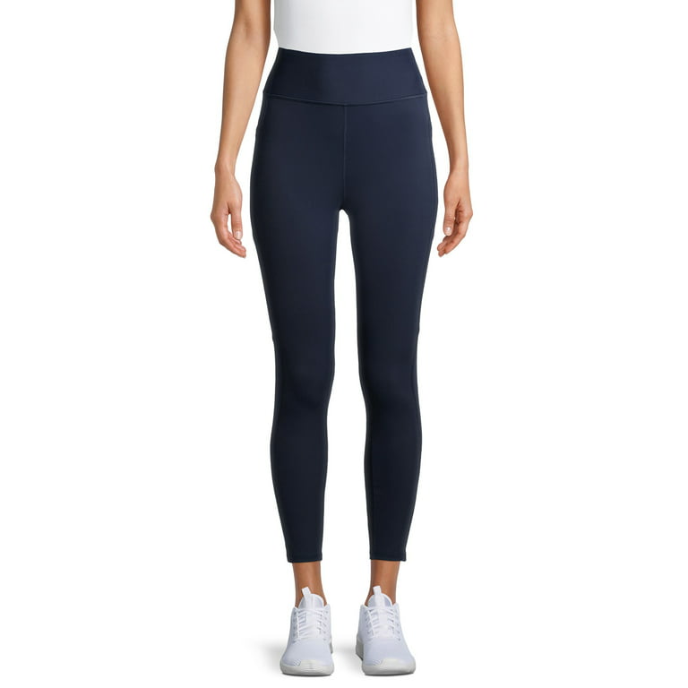 Athletic Works Women's and Women's Plus Stretch Cotton Blend Ankle Leggings  with Side Pockets