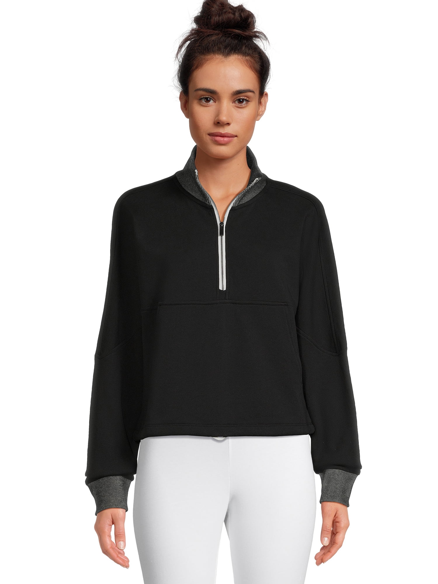 Avia Women’s French Terry Cloth Quarter Zip Tennis Jacket, Sizes XS-3X ...