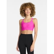Cross Back Sports Bra for Women, High Support, XL - Pink