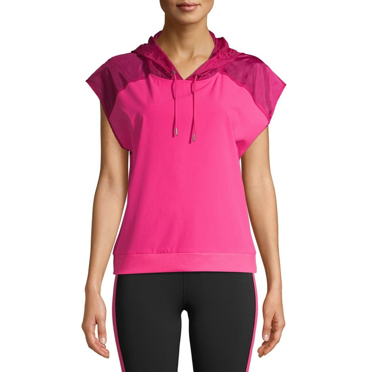 Avia Women s Hooded Short Sleeve Sweatshirt Walmart