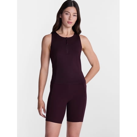 Avia Women's Quarter Zip Hybrid Tank Top, Sizes XS-XXXL