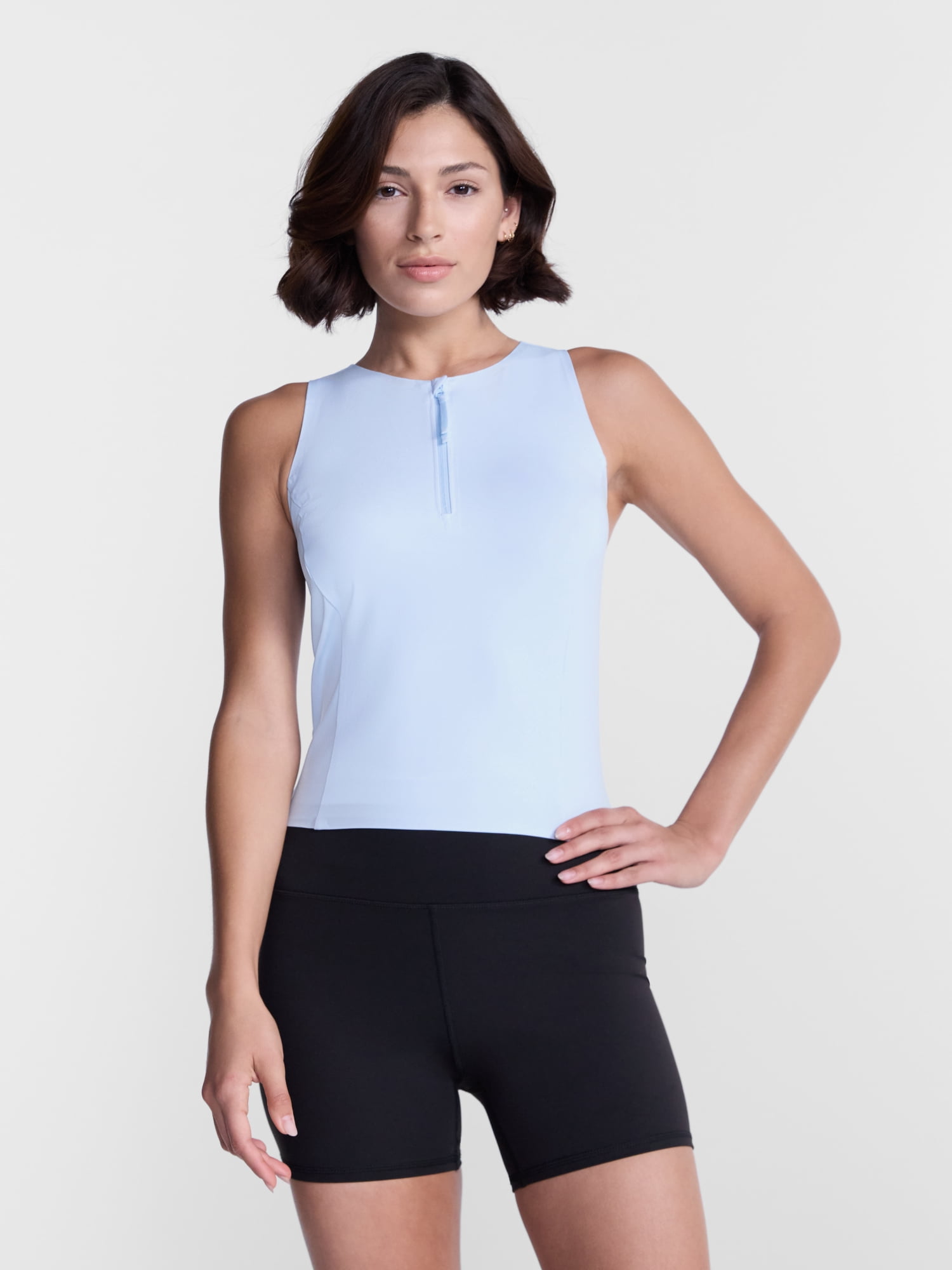 Avia Women's Quarter Zip Hybrid Tank Top, Sizes XS-XXXL