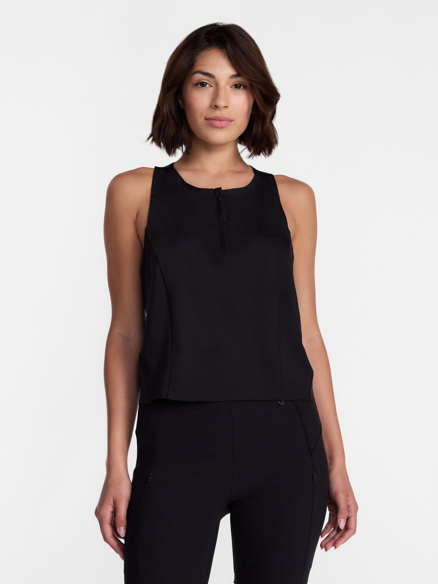 Avia Women's Quarter Zip Hybrid Tank Top, Sizes XS-XXXL
